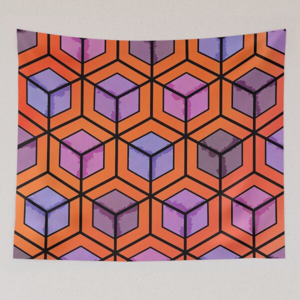 Item preview, Purple and Orange Cubes designed and sold by CasDoodles.