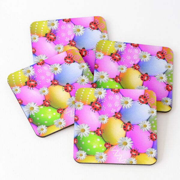 Item preview, Easter eggs with ladybugs and daisies designed and sold by SpartaStore.