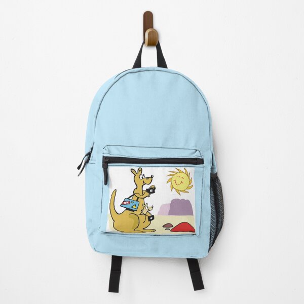Item preview, Happy cartoon kangaroo taking photographs in outback Australia designed and sold by Al Benge.
