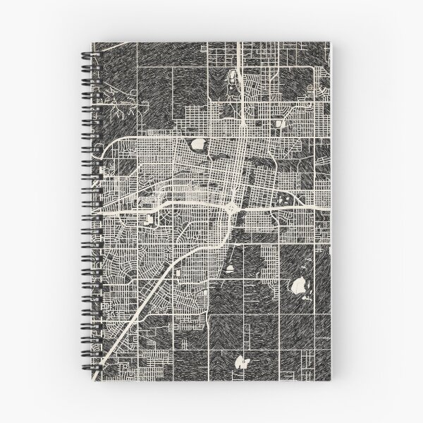 Aperçu de l'œuvre Amarillo map Texas Ink lines créée et vendue par InkMaps.