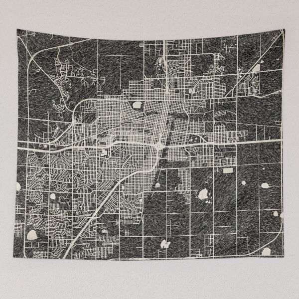 Item preview, Amarillo map Texas Ink lines designed and sold by InkMaps.
