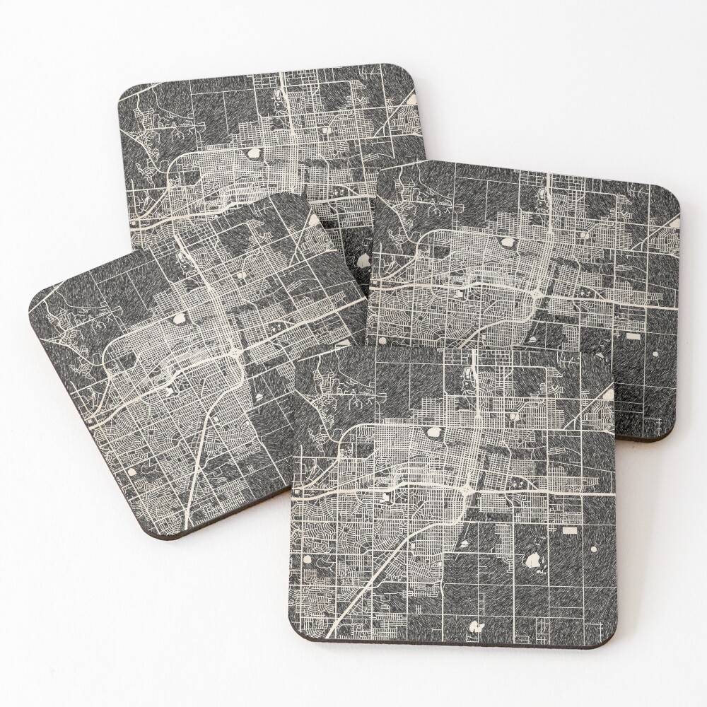 Aperçu de l'œuvre Dessous de verre (lot de 4) créée et vendue par InkMaps.