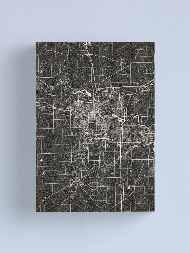 Imagen 1 de 3, Lienzo con la obra Ann Arbor map Michigan Ink lines 2, diseñada y vendida por InkMaps.
