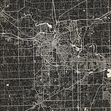 Imagen de la obra Ann Arbor map Michigan Ink lines 2 de InkMaps
