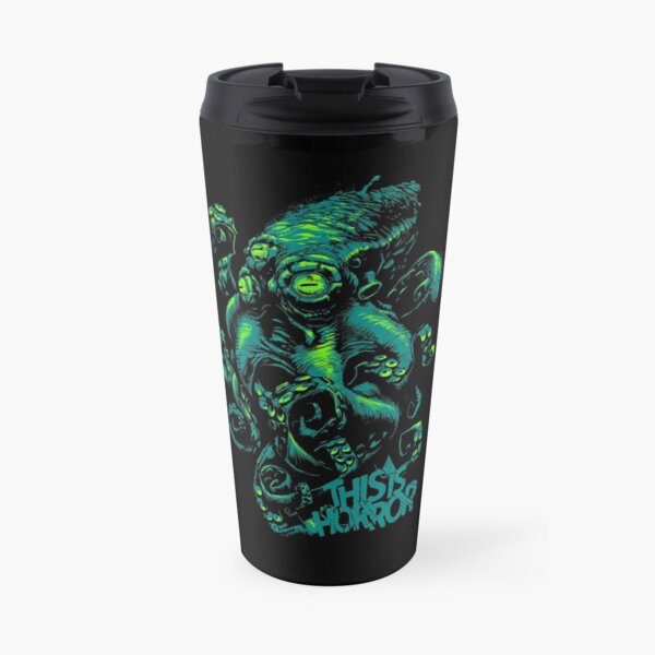 This Is Horror Green on Black OctoTerror Travel Mug