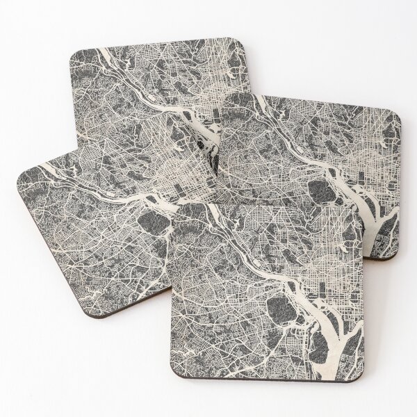 Item preview, Arlington map Virginia Ink lines 2 designed and sold by InkMaps.