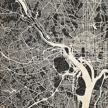 Aperçu de l'œuvre Arlington map Virginia Ink lines 2 de InkMaps