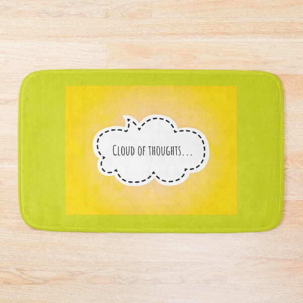 Item preview, Cloud of thoughts written with white dialogue box cloud over yellow background  designed and sold by FCEalin.