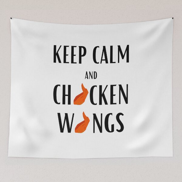 Item preview, Keep calm and chicken wings funny white designed and sold by daguilon.