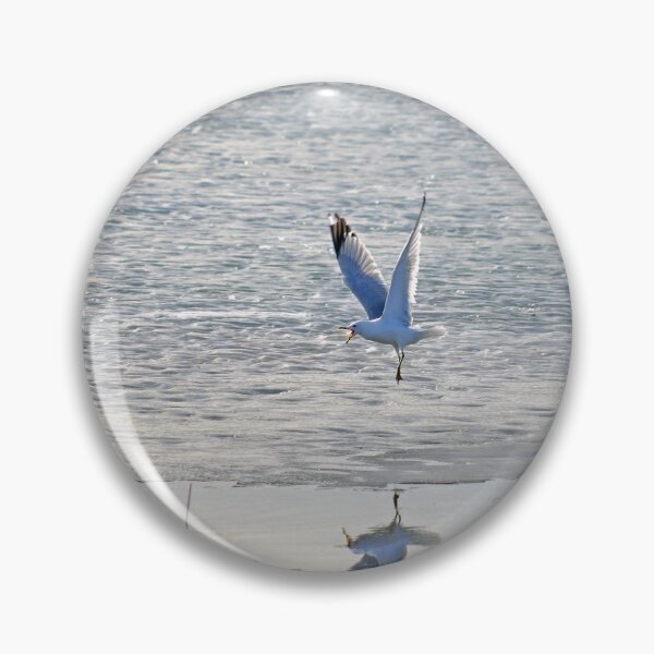 Item preview, Seagull taking flight over an icy marsh designed and sold by silverwheelarts.