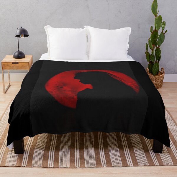 Item preview, A mysterious and beautiful female silhouette in front of red circular moon shaped light in the darkness designed and sold by FCEalin.