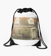 Vintage Stone Cottage Photo- Lomo effects Drawstring Bag