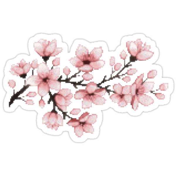 pixel flowers stickers by samartxo redbubble