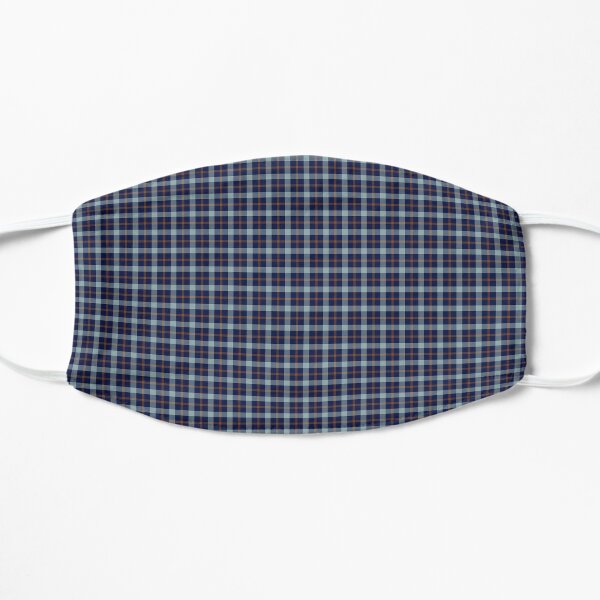 Blue and Brown Plaid Flat Mask