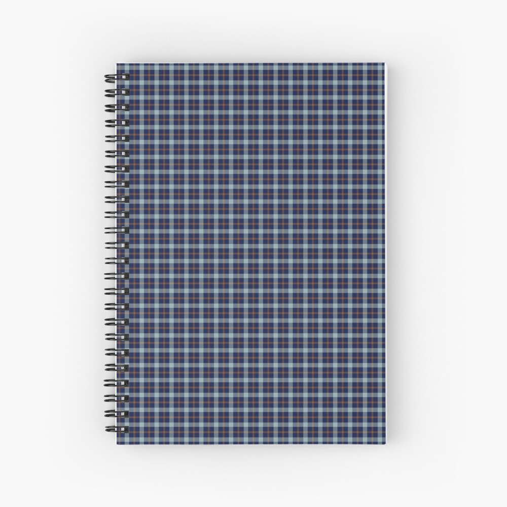 Blue and Brown Plaid Spiral Notebook
