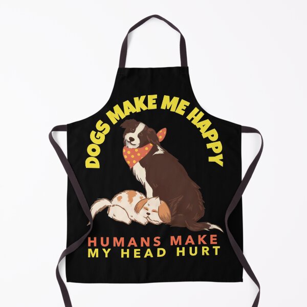 Aperçu de l'œuvre Les chiens me rendent heureux Les humains me font mal à la tête créée et vendue par alancrapopod.