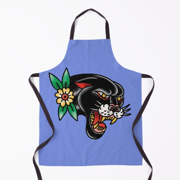 Item preview, Panther & Flower, Traditional American Tattoo designed and sold by Rebel Digital Dog.