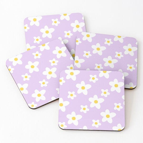 Item preview, White Daisy Flower Pattern on Purple designed and sold by fabibar.