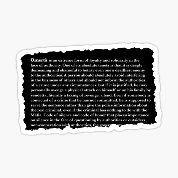 Item preview, Omerta Code of silence - form of loyalty and solidarity designed and sold by elhefe.