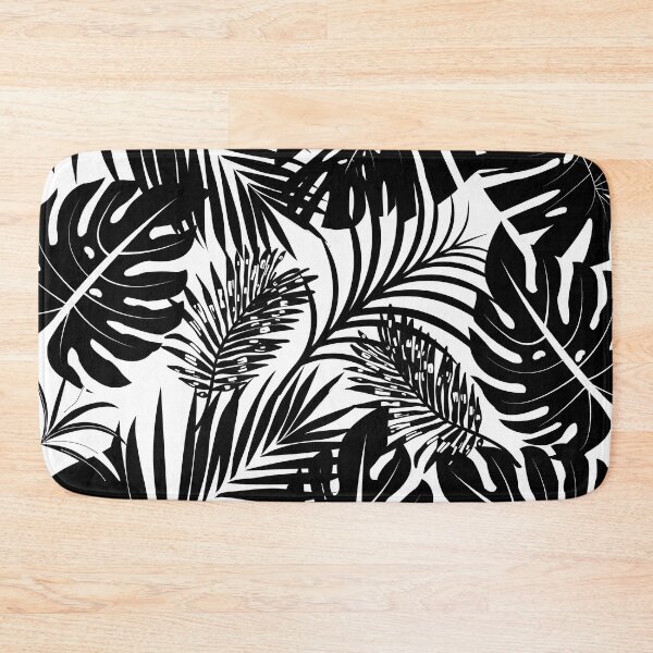 Item preview, Black and white palm leaves pattern designed and sold by IONcreatION.