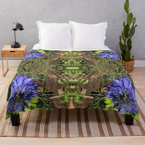 Item preview, Botanical, Divine -  Sapphire Love-in-the-Mist, last Autumn Blooms in Emerald Gardens designed and sold by RoseAromas.