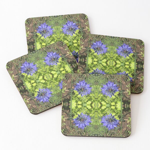 Item preview, Botanical, Divine -  Sapphire Love-in-the-Mist, last Autumn Blooms in Emerald Gardens designed and sold by RoseAromas.