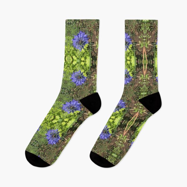 Item preview, Botanical, Divine -  Sapphire Love-in-the-Mist, last Autumn Blooms in Emerald Gardens designed and sold by RoseAromas.