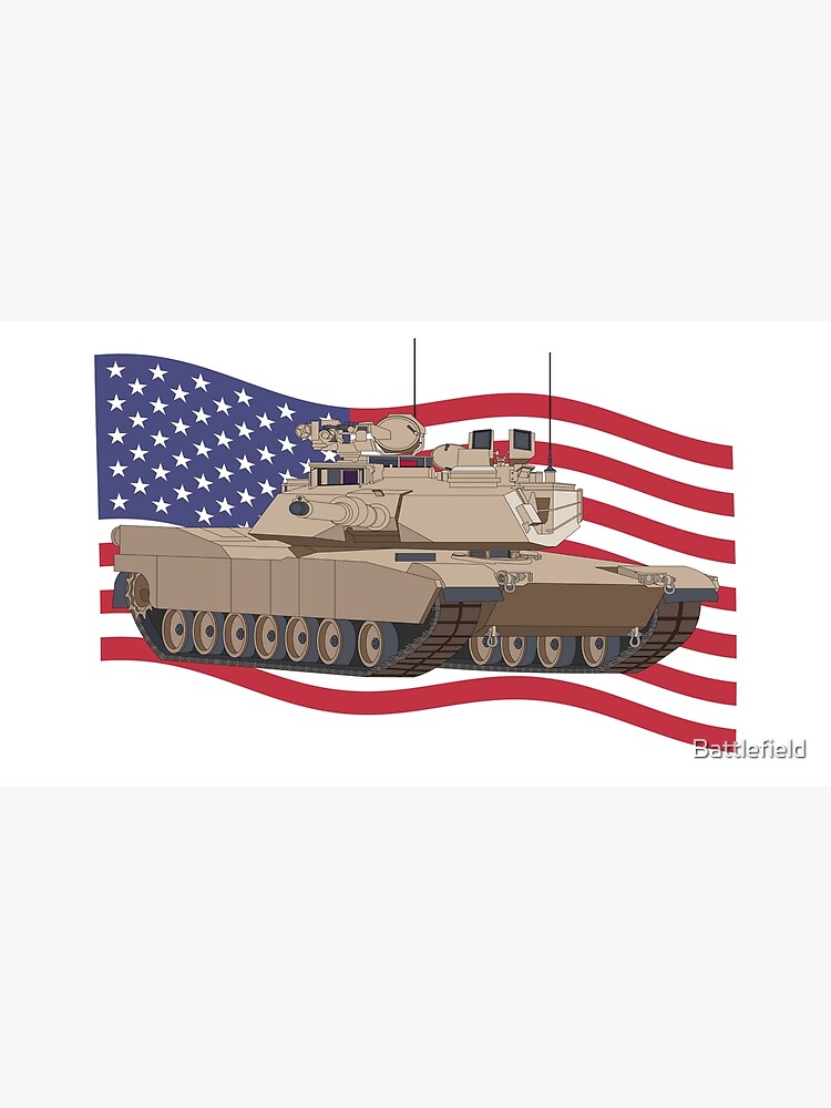 “M1A2 C SEP V3 Abrams Tank American Flag Waving US Army Tanks Gift