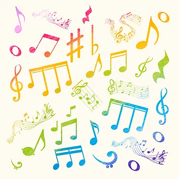 Artwork thumbnail, Colorful musical notes pattern by IONcreatION