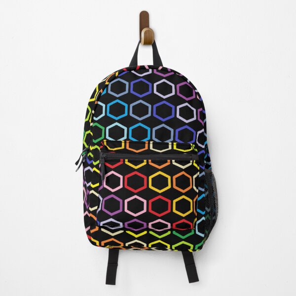 Item preview, Broader Spectrum Rainbow Outlined Hexagons Black designed and sold by lornakay.