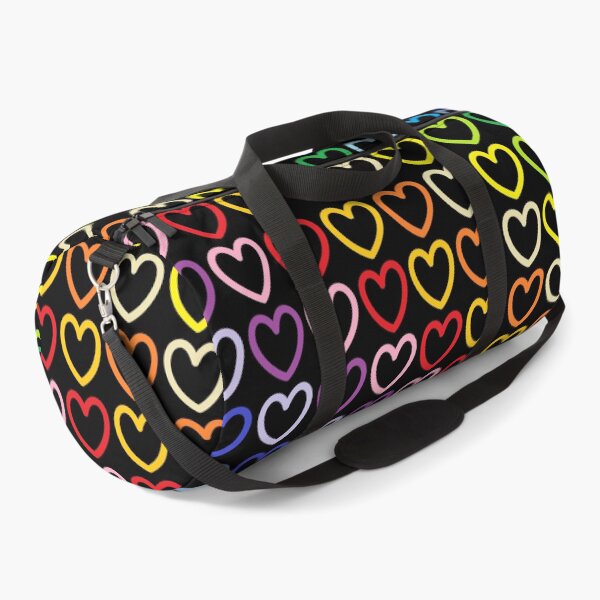Item preview, Broader Spectrum Rainbow Outlined Hearts Black designed and sold by lornakay.