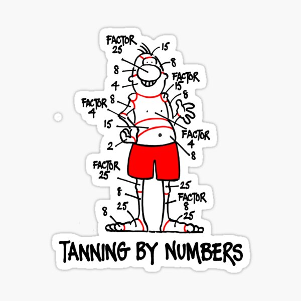 Tanning by Numbers Sticker