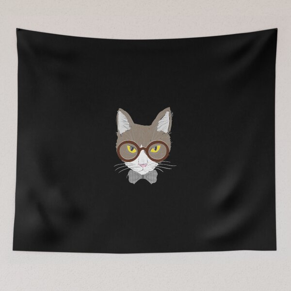 Item preview, cat with glasses designed and sold by HarrietShop1.