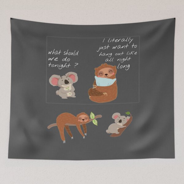 Item preview, Koala and sloth having a funny chat t shirts, koala and sloth funny T-shirts, koala and sloth funny mask, koala and sloth funny phone cases, koala and sloth funny shower curtains designed and sold by Poussyarts.
