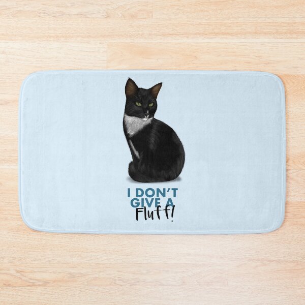 Item preview, I Don't Give a Fluff! - Black and White Cat designed and sold by Kittys-Art.
