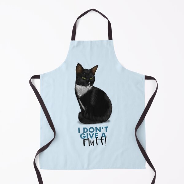 Item preview, I Don't Give a Fluff! - Black and White Cat designed and sold by Kittys-Art.