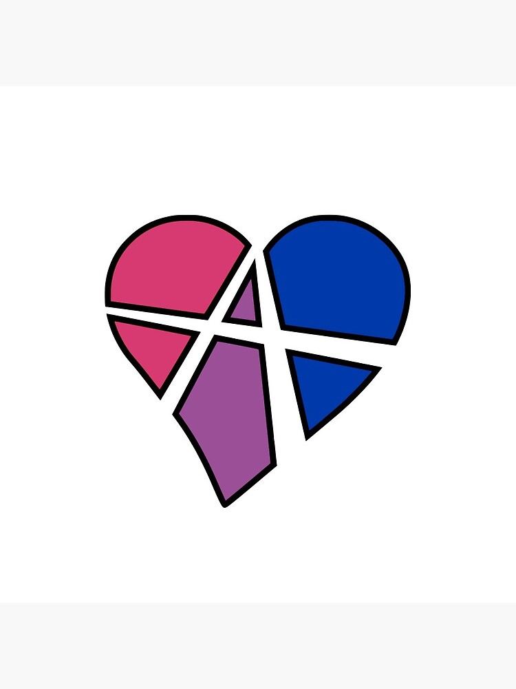 Thumbnail 3 of 3, Pin, Bisexual Relationship Anarchy Heart (White) designed and sold by polyphiliashop.