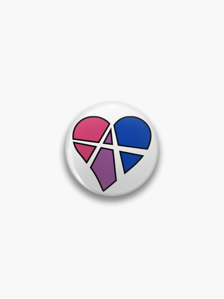 Thumbnail 1 of 3, Pin, Bisexual Relationship Anarchy Heart (White) designed and sold by polyphiliashop.