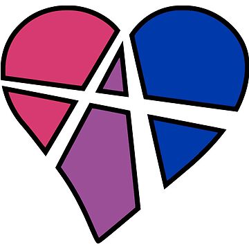 Artwork thumbnail, Bisexual Relationship Anarchy Heart (White) by polyphiliashop