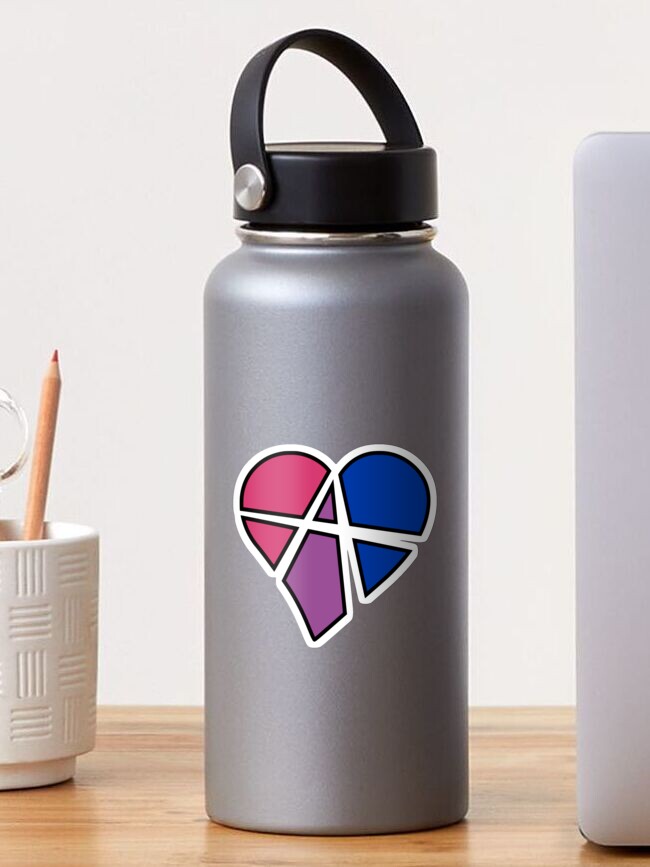 Thumbnail 1 of 3, Sticker, Bisexual Relationship Anarchy Heart (White) designed and sold by polyphiliashop.