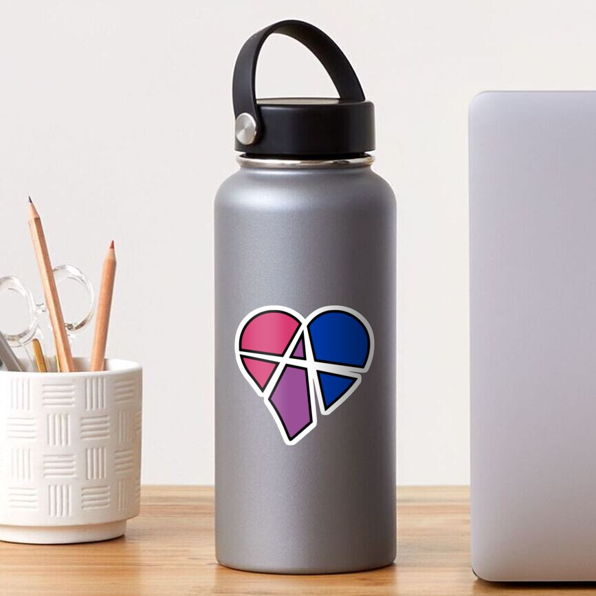 Bisexual Relationship Anarchy Heart (White) Sticker
