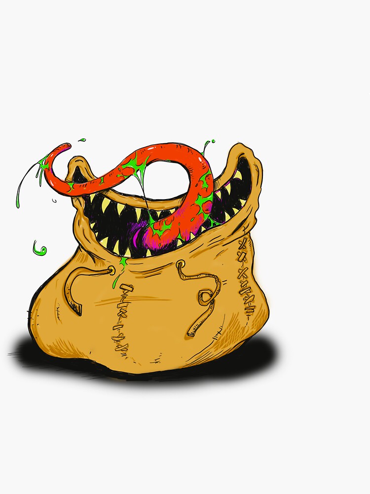 Thumbnail 3 of 3, Sticker, Bagsy the Hungry Boy designed and sold by homebrewD.
