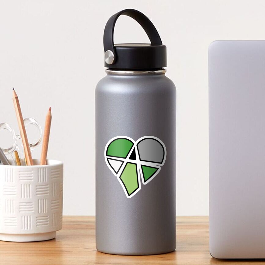 Aromantic Relationship Anarchy Heart (Black) Sticker