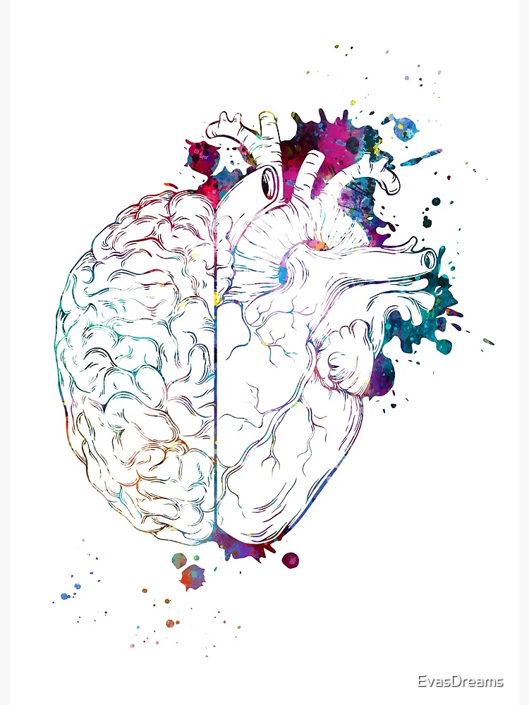 Half Brain Half Heart | Art Board Print