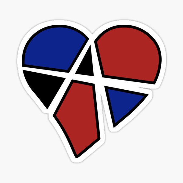 Polyamory Relationship Anarchy Heart (White) Sticker