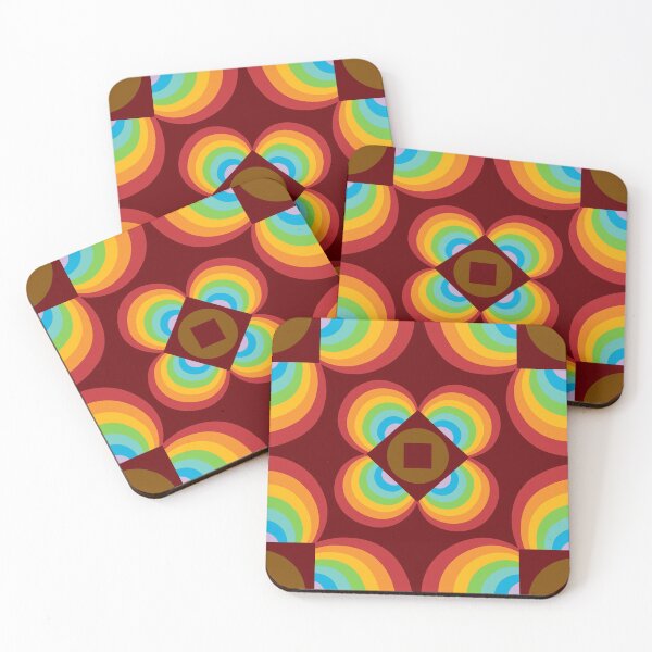 Item preview, Crazy retro flower pattern, rainbow colours designed and sold by Susan Marie Williams.