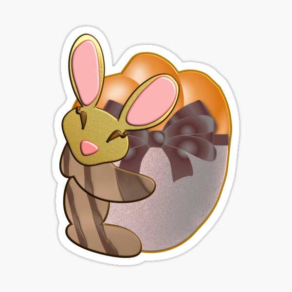Item preview, FUNNY EASTER BUNNY HUGGING HIS CHOCOLATE PRALINE EGG - EGGCELLENT !! designed and sold by Ralek.