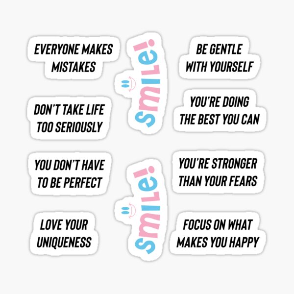 uplifting quotes for anxiety stickers pack Sticker