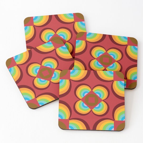 Item preview, Crazy retro flower pattern, rainbow shades designed and sold by Susan Marie Williams.
