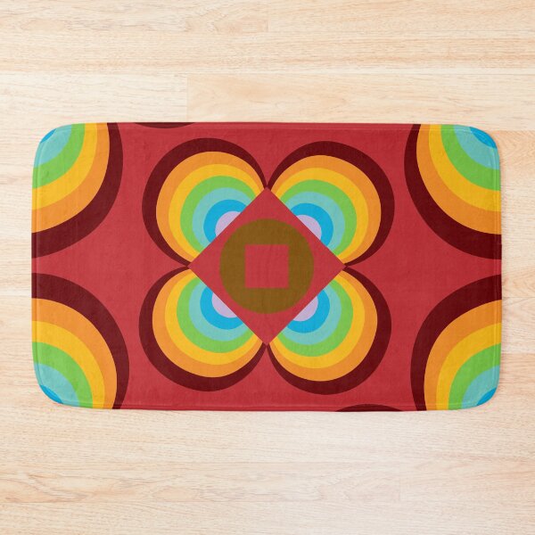 Item preview, Crazy retro flower pattern, rainbow shades designed and sold by Susan Marie Williams.